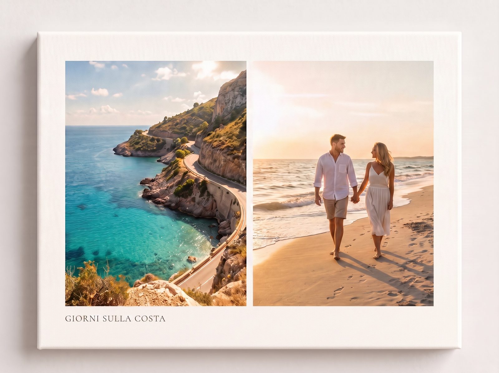 Collage di due foto dello stesso viaggio — una foto principale orizzontale accanto a una foto verticale di accompagnamento