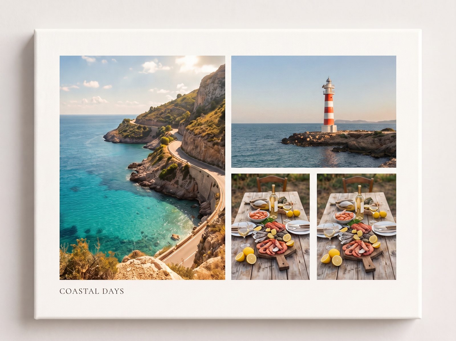 Three-photo collage of the same trip — a tall hero shot with two stacked supporting photos