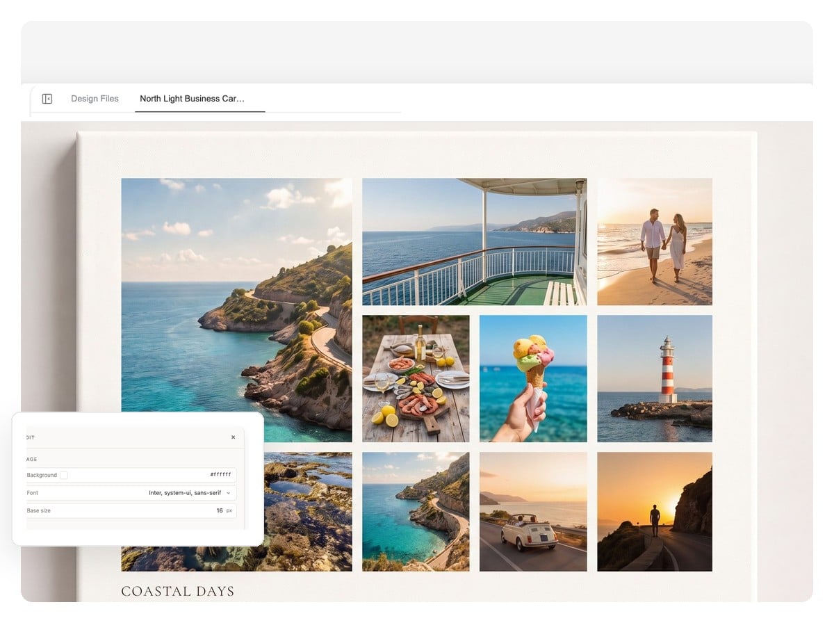 Nine-photo travel collage on a three-by-three grid, kept clean by even gutters and consistent margins