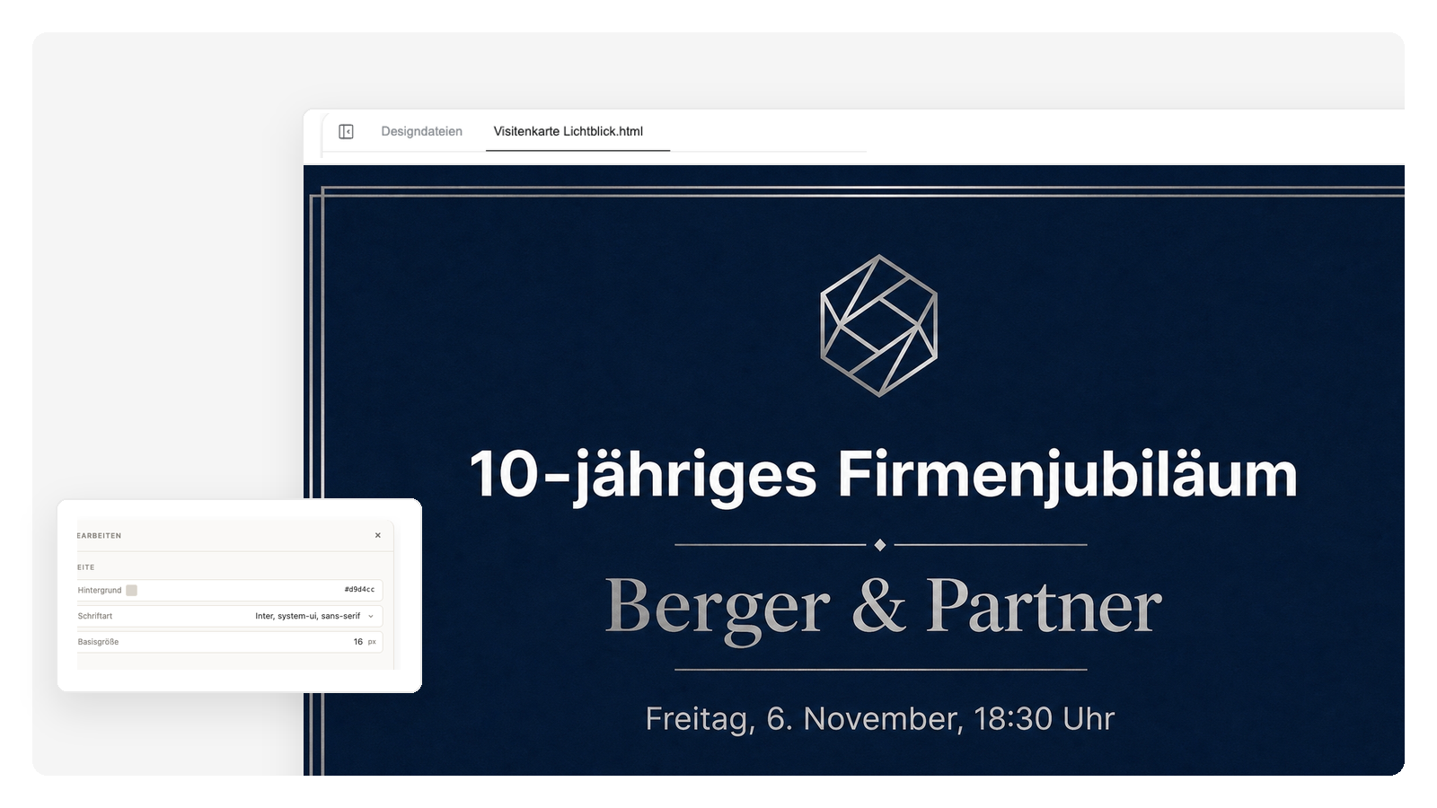 Professionelle Einladung zur Firmenveranstaltung