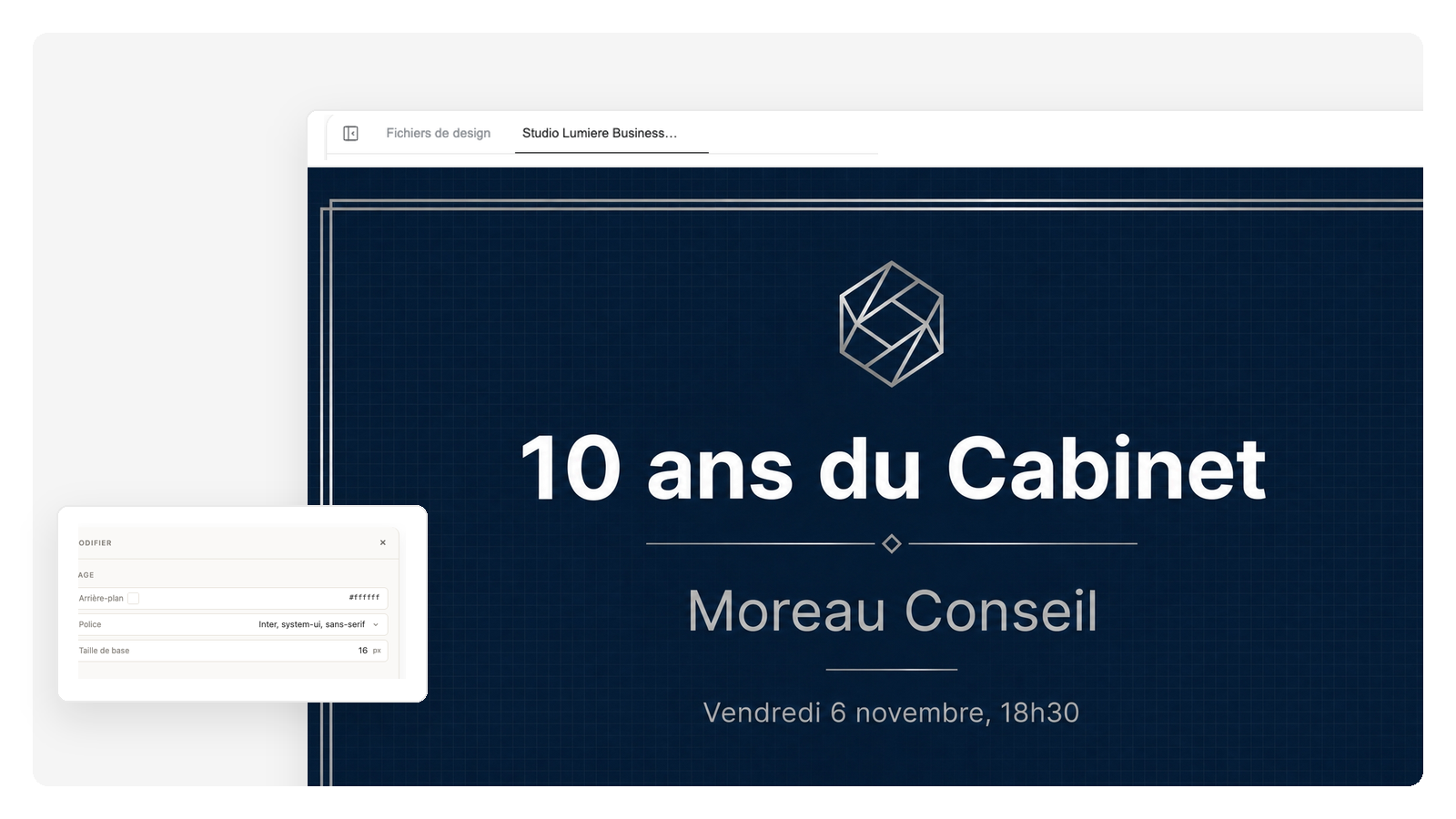 Invitation professionnelle pour événement d'entreprise