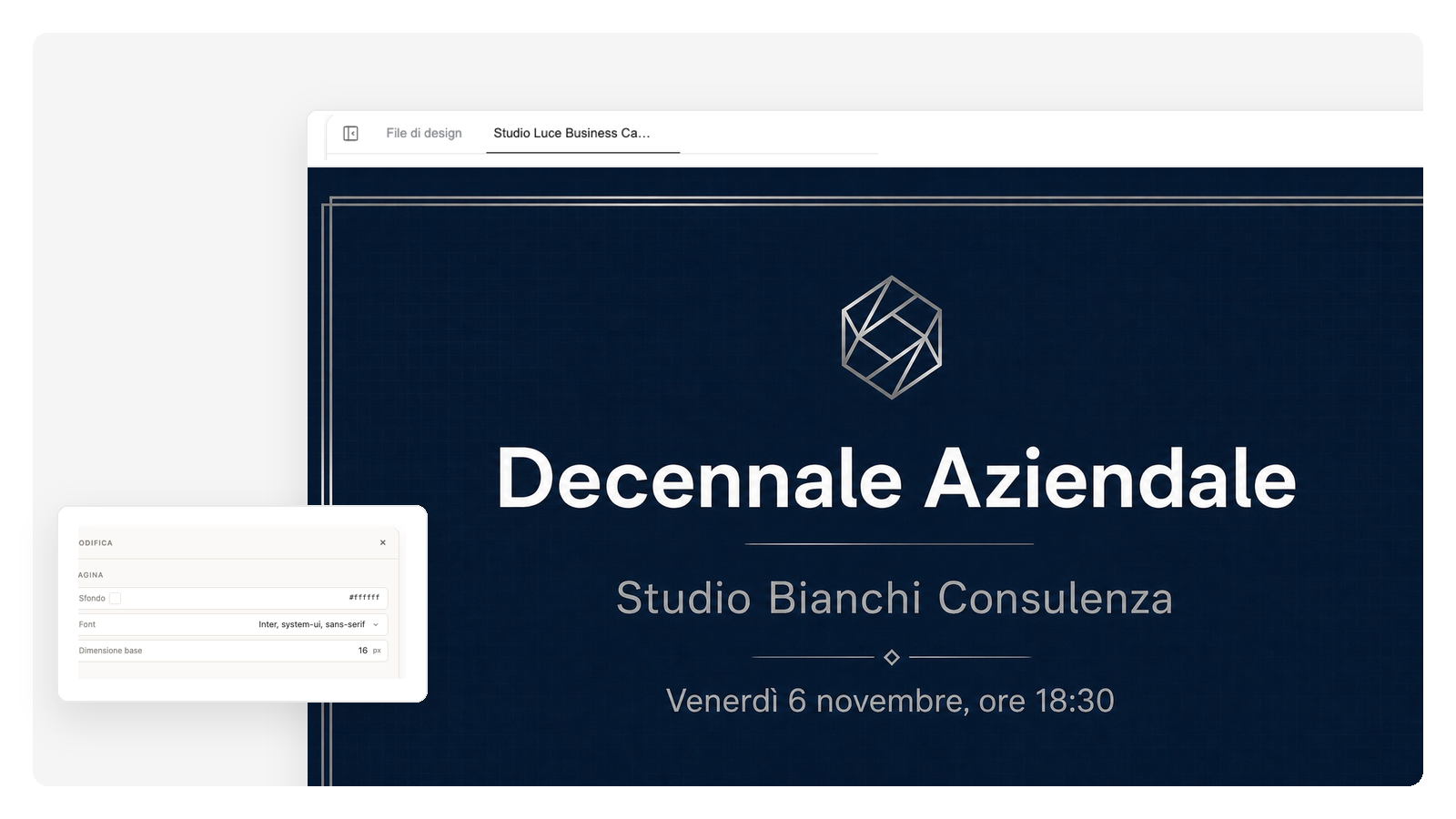 Invito professionale per evento aziendale