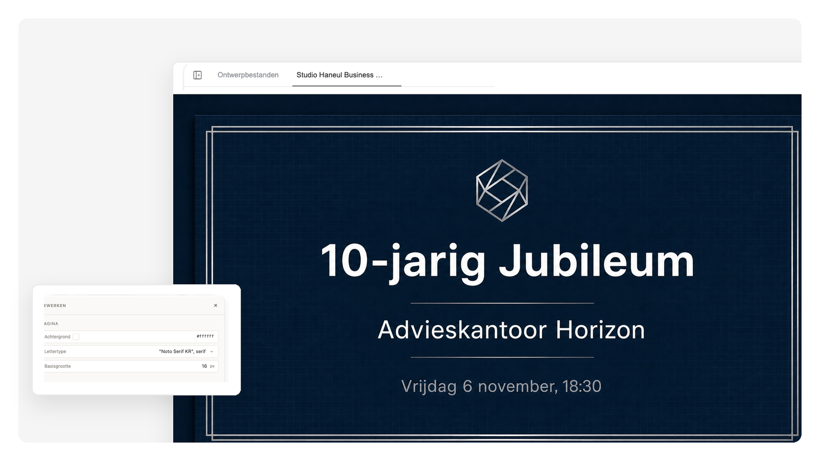 Professionele uitnodiging voor een zakelijk evenement