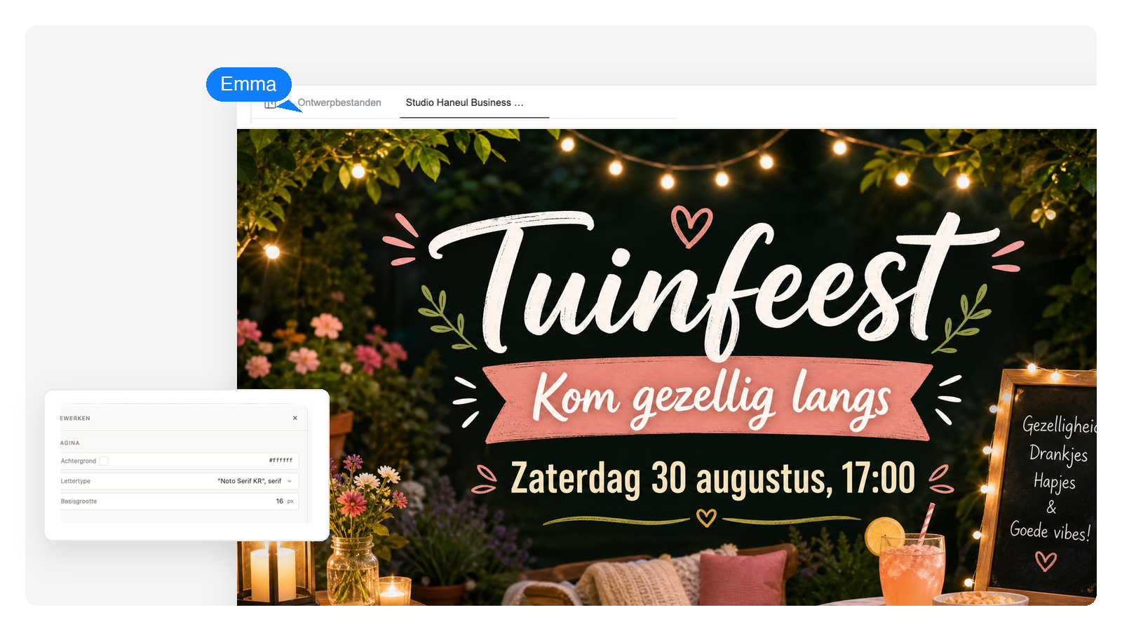 Neonthema feestuitnodiging met glow-effecten