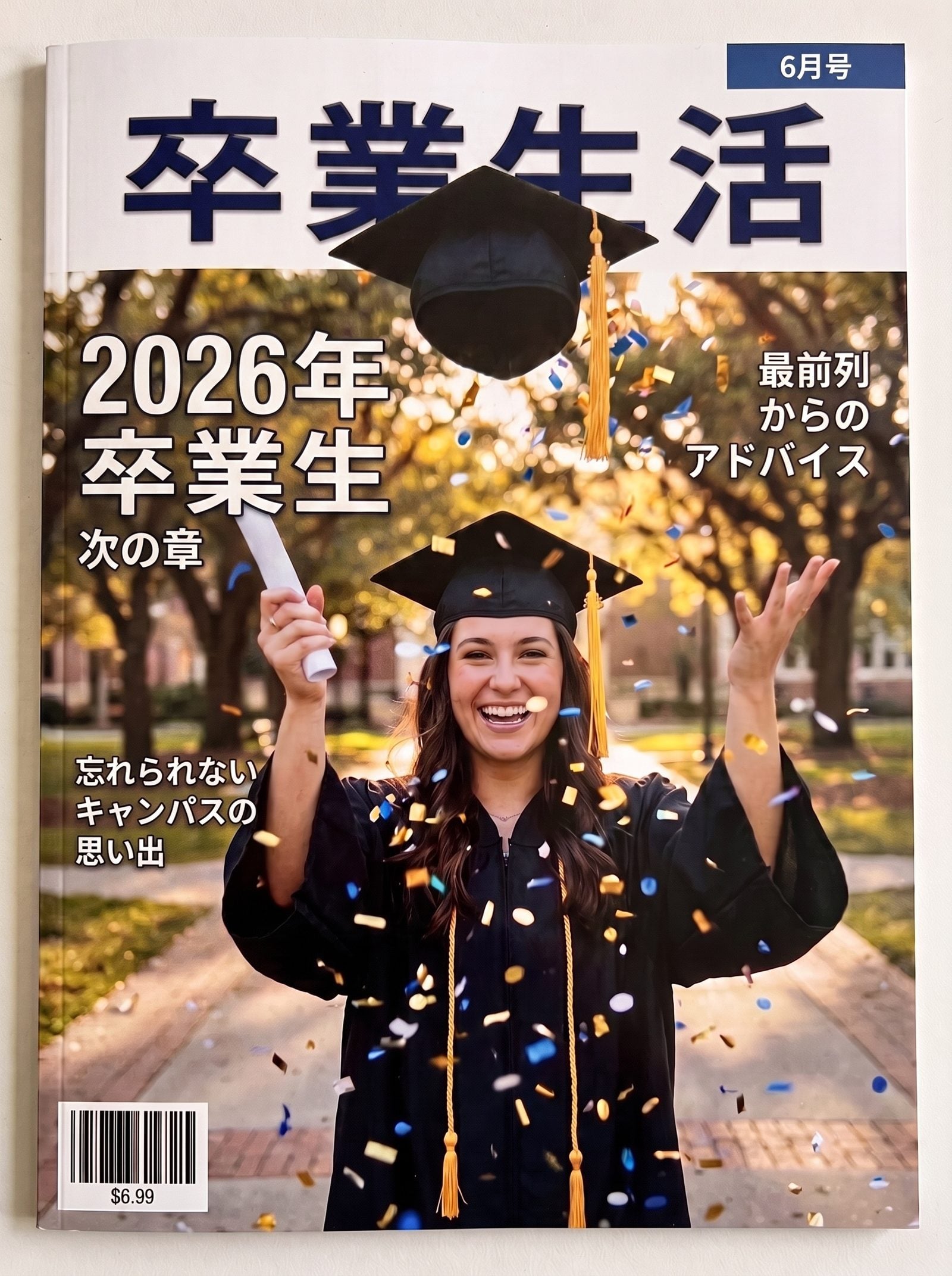 誕生日・卒業の記念表紙 — 雑誌の表紙デザインをAIで