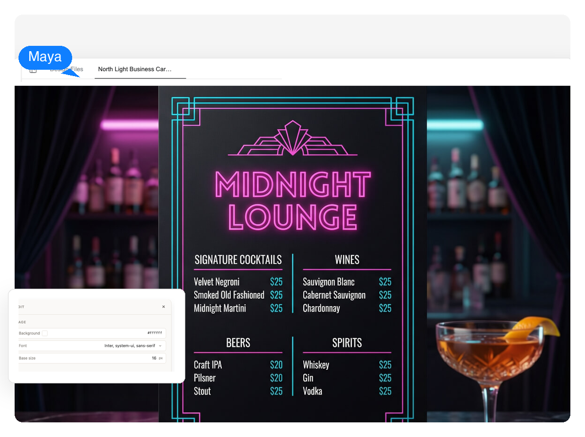 Des Cartes de Cocktails qui Créent l'Ambiance