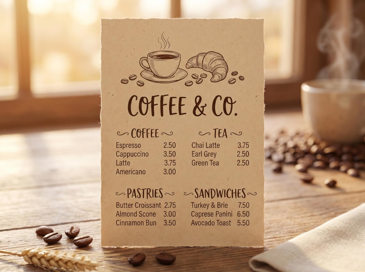 Cafe Menus in Minutes, Not Hours