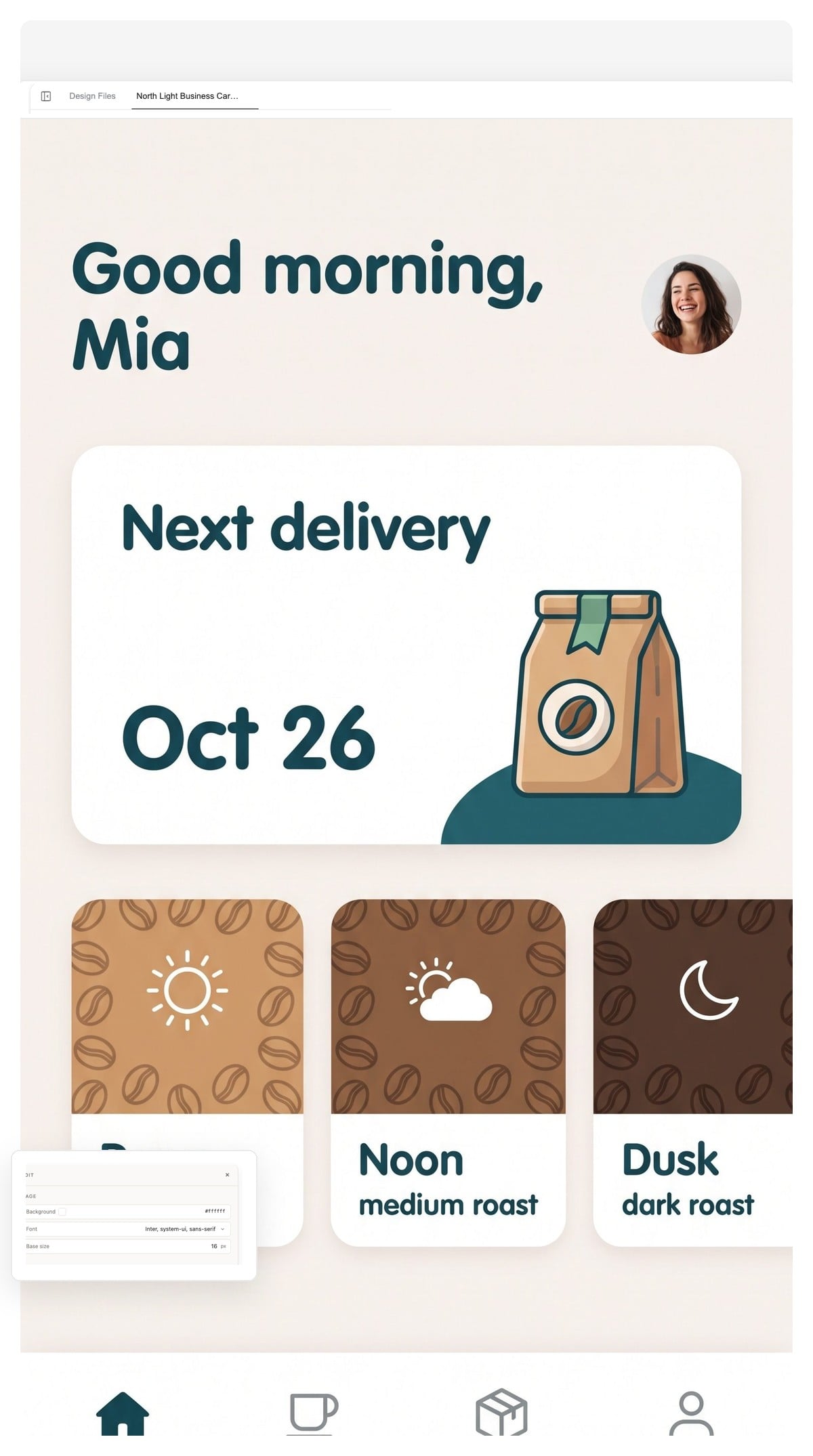 AI-generated mobile app screen presented in a phone mockup frame