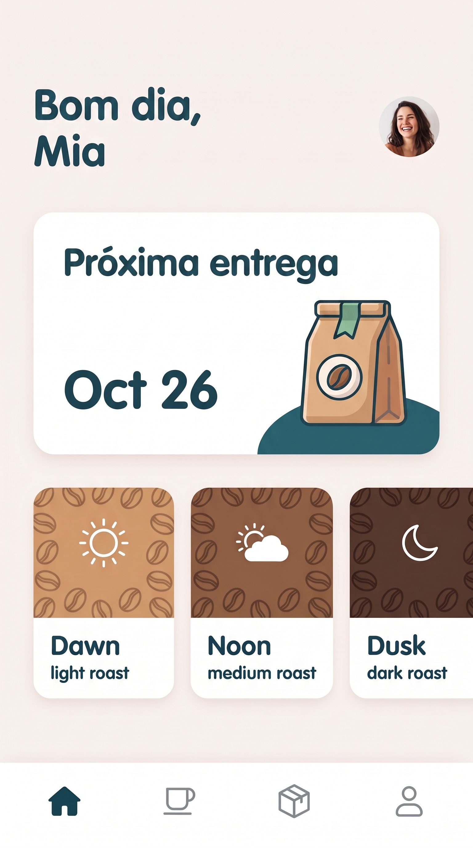 Tela de app mobile gerada por IA apresentada num frame de mockup de celular