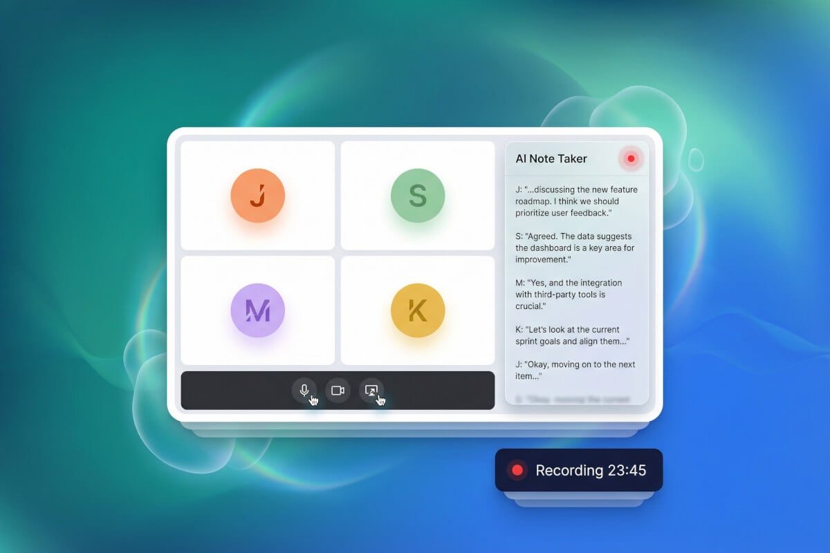 The bot joins and records