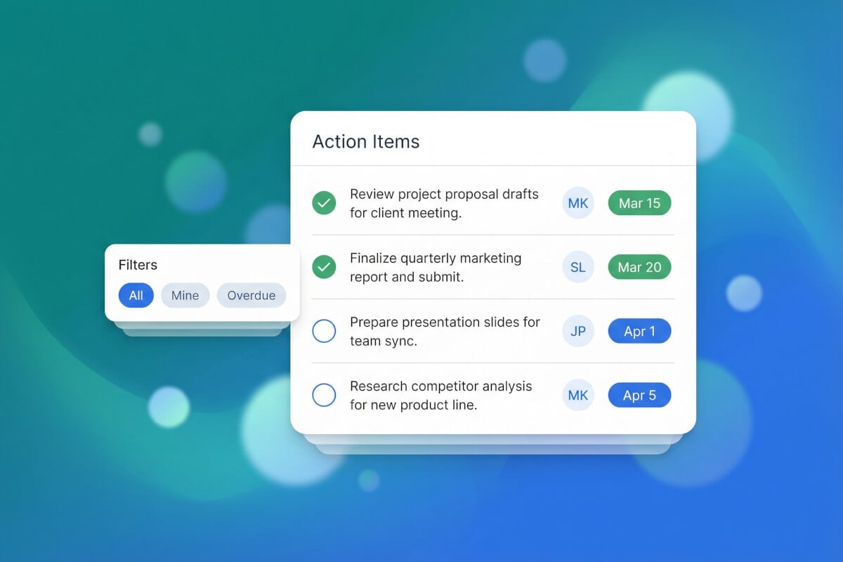Action items pulled out automatically