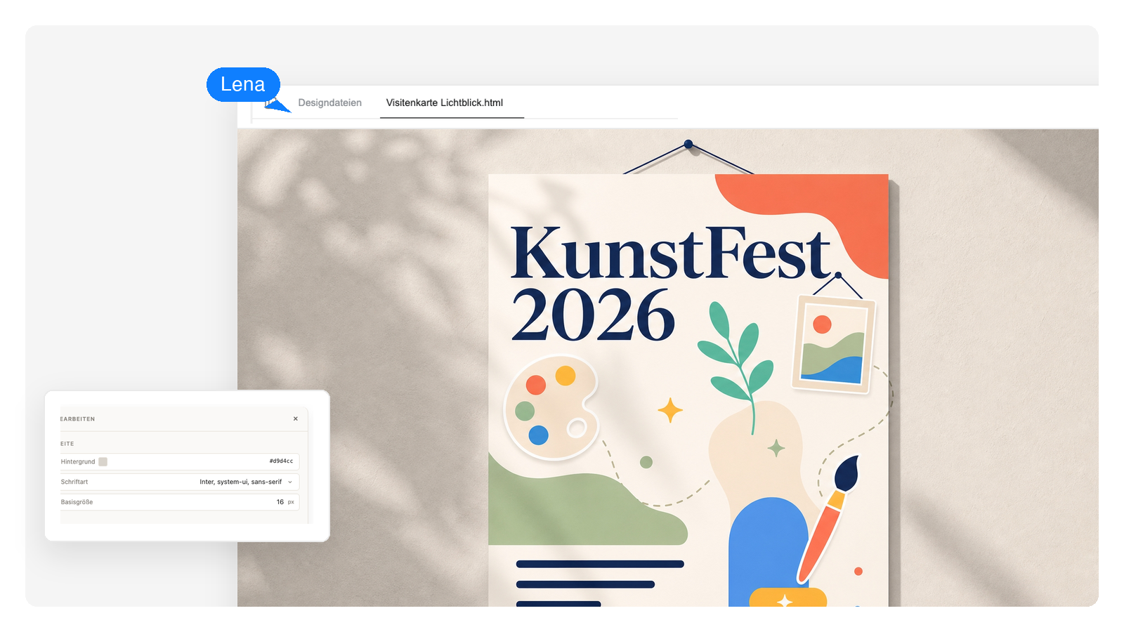 Kreative und persönliche Plakate