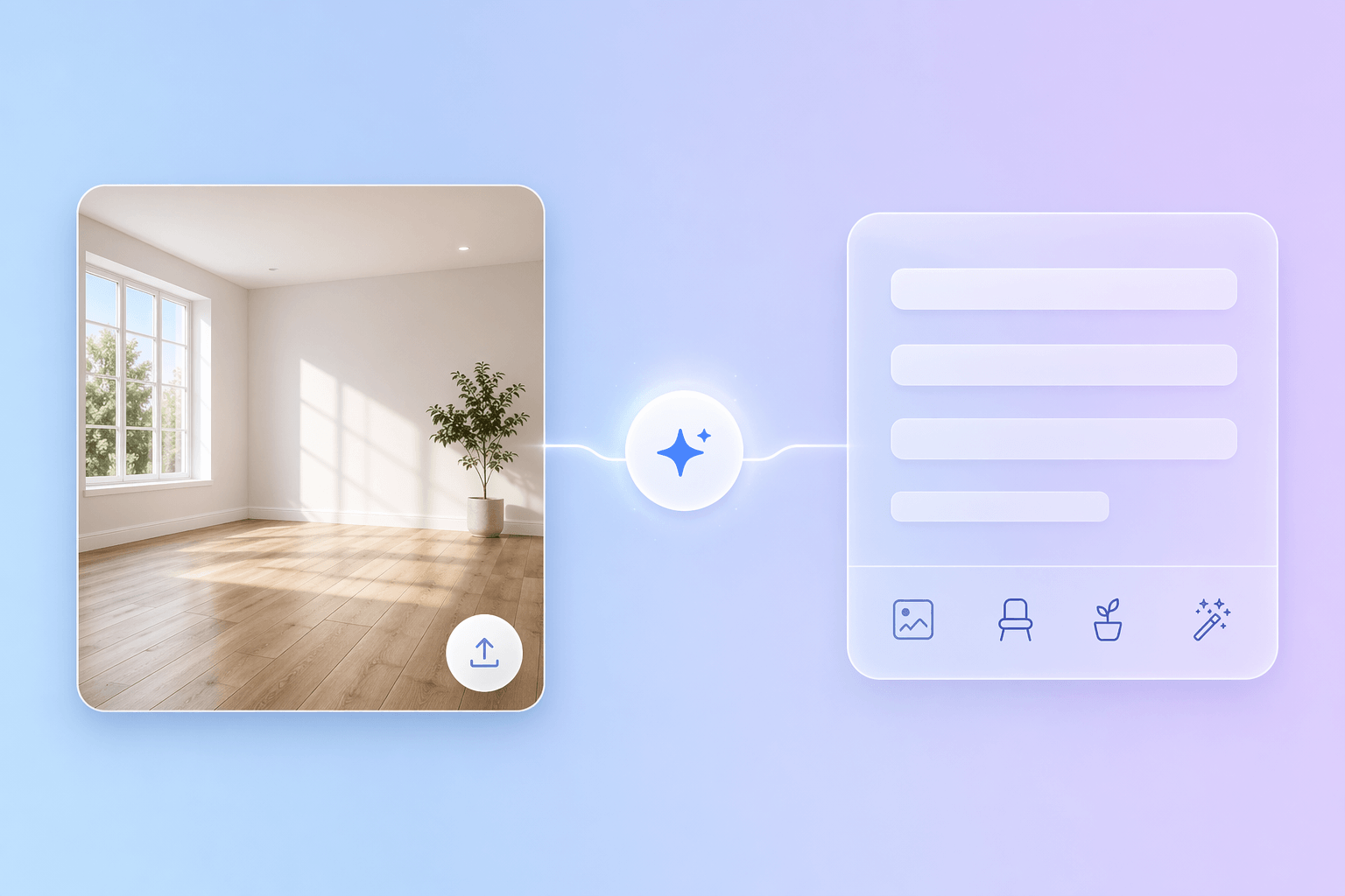 Carica una foto della stanza o descrivi lo spazio