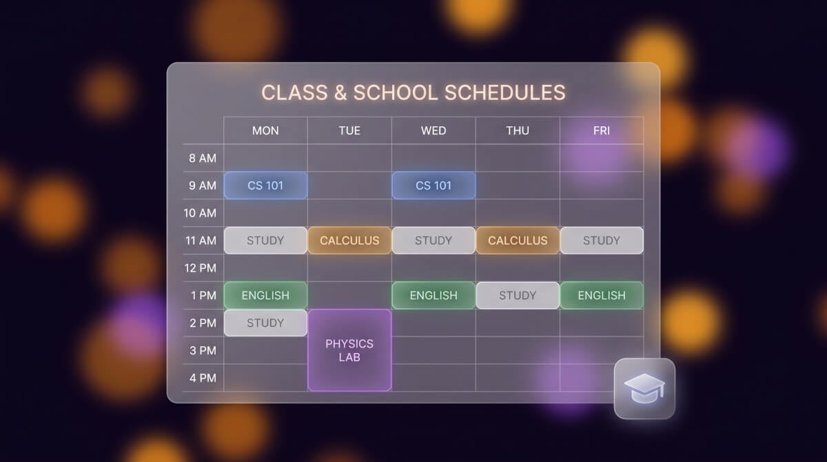 ตารางเรียนและโรงเรียน