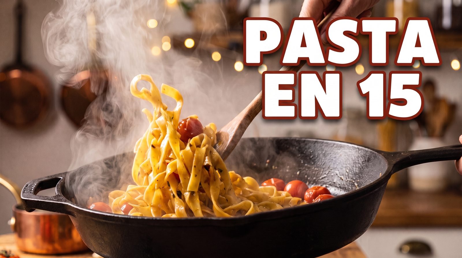 Primera versión de una miniatura de una receta de pasta con el título PASTA EN 15