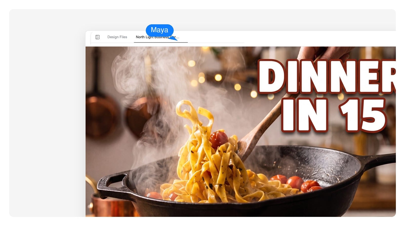 Same thumbnail with only the title text changed to DINNER IN 15