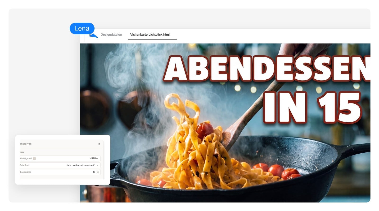 Dasselbe Thumbnail, von warmem Bernstein auf eine kühlere Türkis-Palette umgefärbt