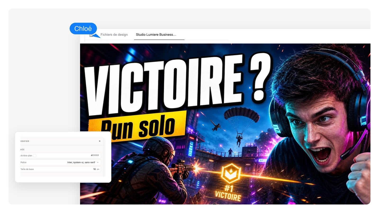 Gaming — Créateur IA de miniature