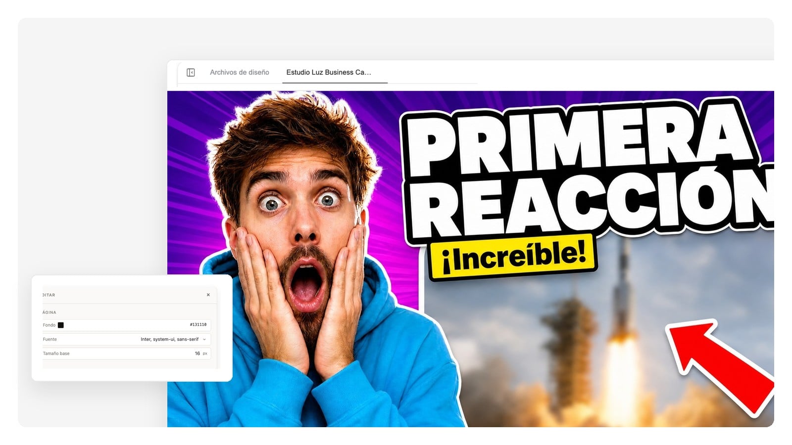 Reacciones y comentarios — Crea miniaturas para YouTube