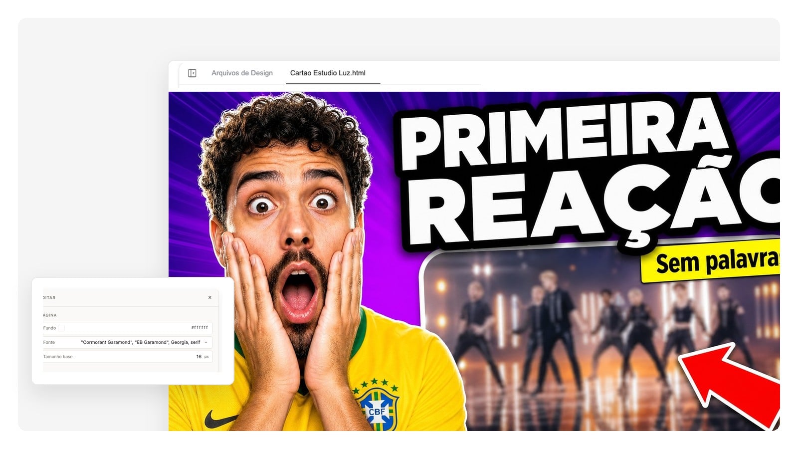 React e comentários — Criador de Thumbnail com IA