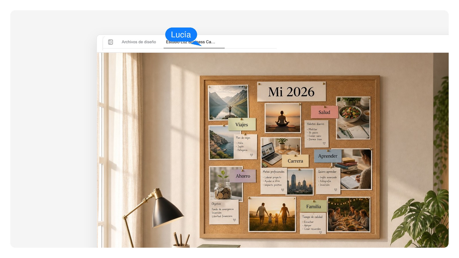 Board de equipo y trimestre — Creador de Vision Board con IA