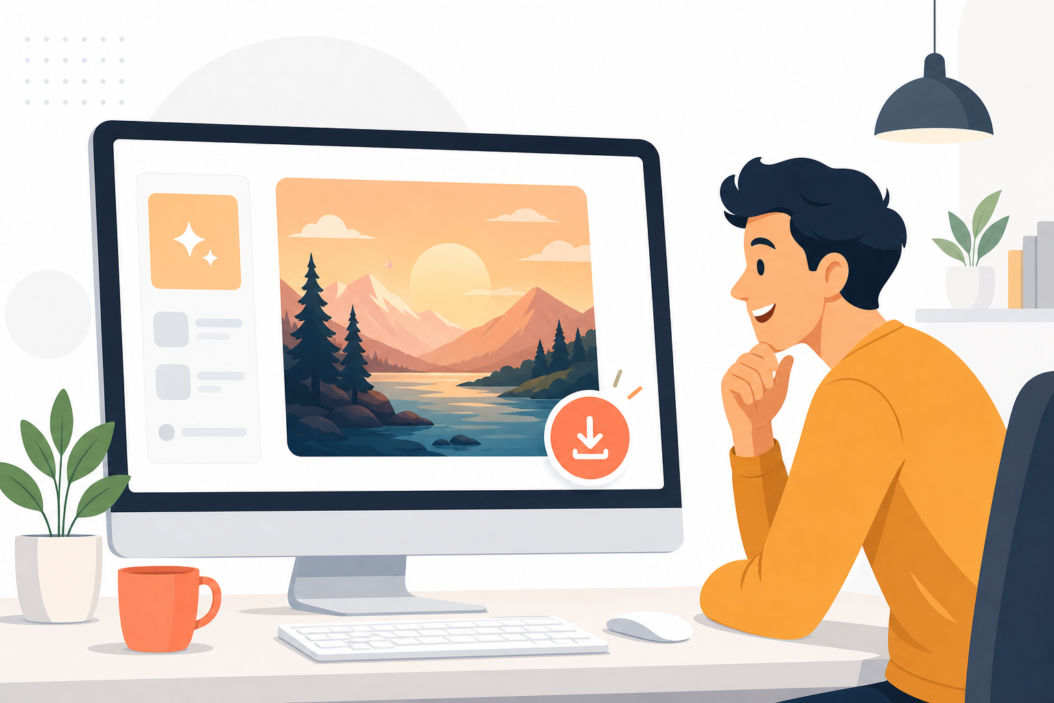 Generate, refine, and download