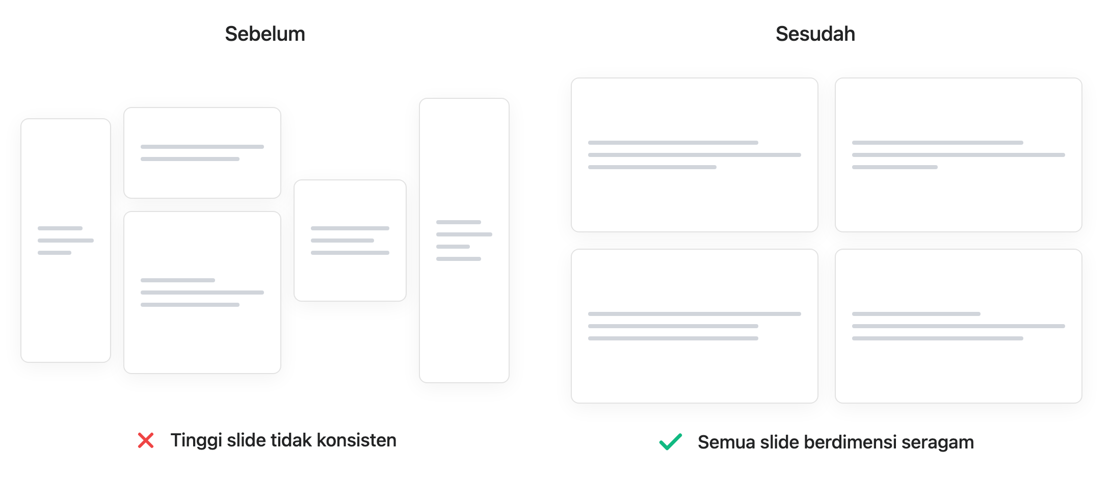 Slide presentasi yang menampilkan rasio aspek konsisten