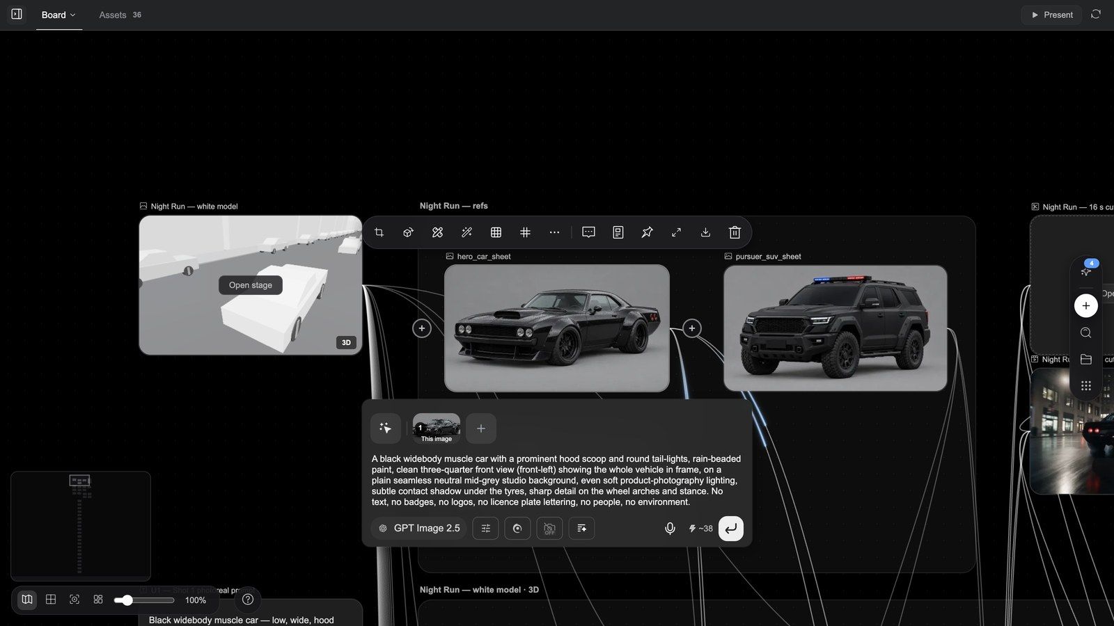 The image toolbar: Crop, Gen 3D world, Edit, Redraw, Grid templates, Grid split, More; on the right Add to chat / View prompt / Pin / Fullscreen / Download / Delete
