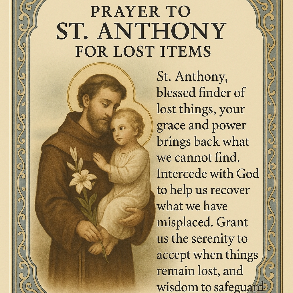 St. Anthony Prayer Card with Full Prayer