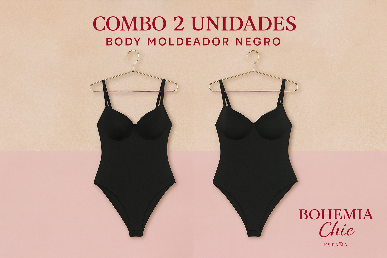 Combo 2 Bodies Moldeadores Negros Bohemia Chic