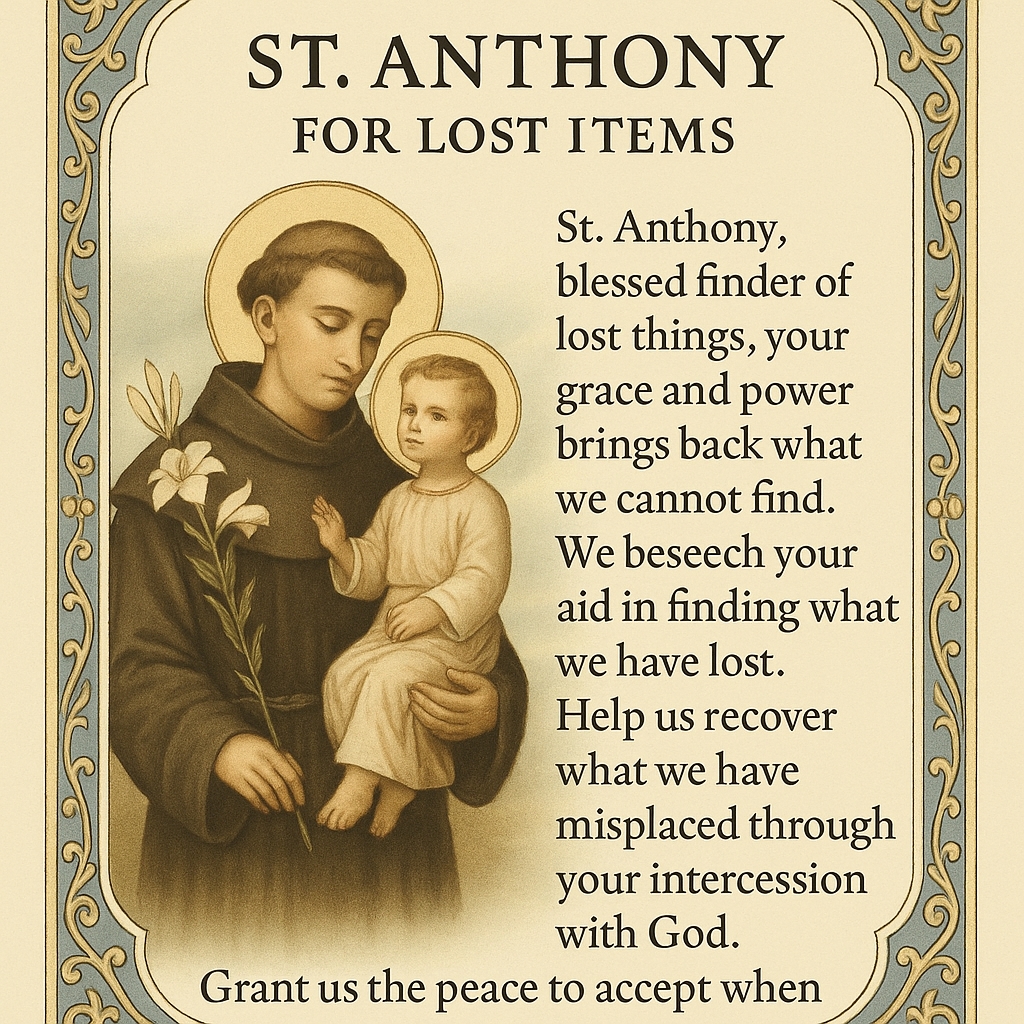 Traditional St. Anthony Prayer Card
