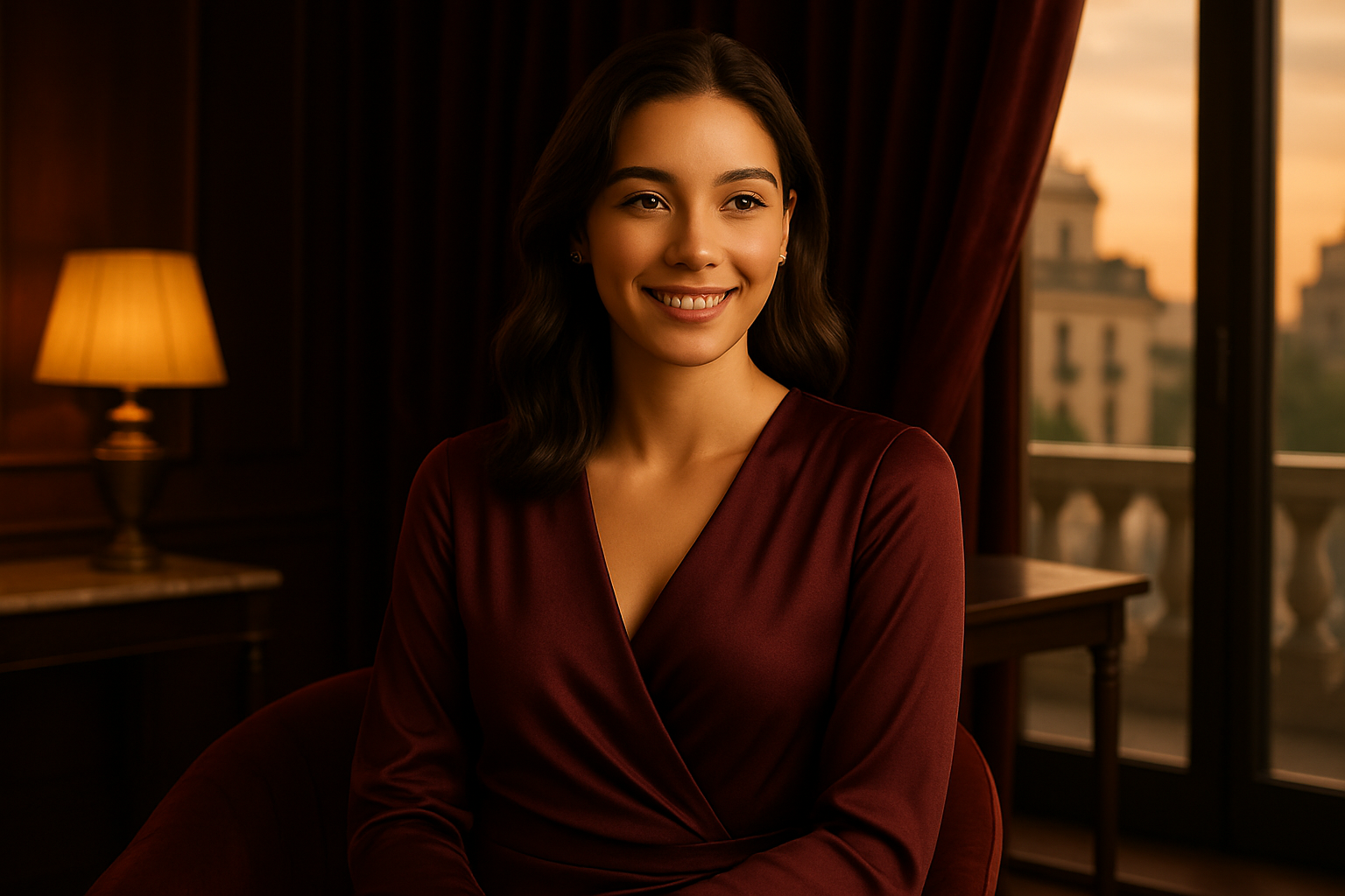 Elegant woman reading