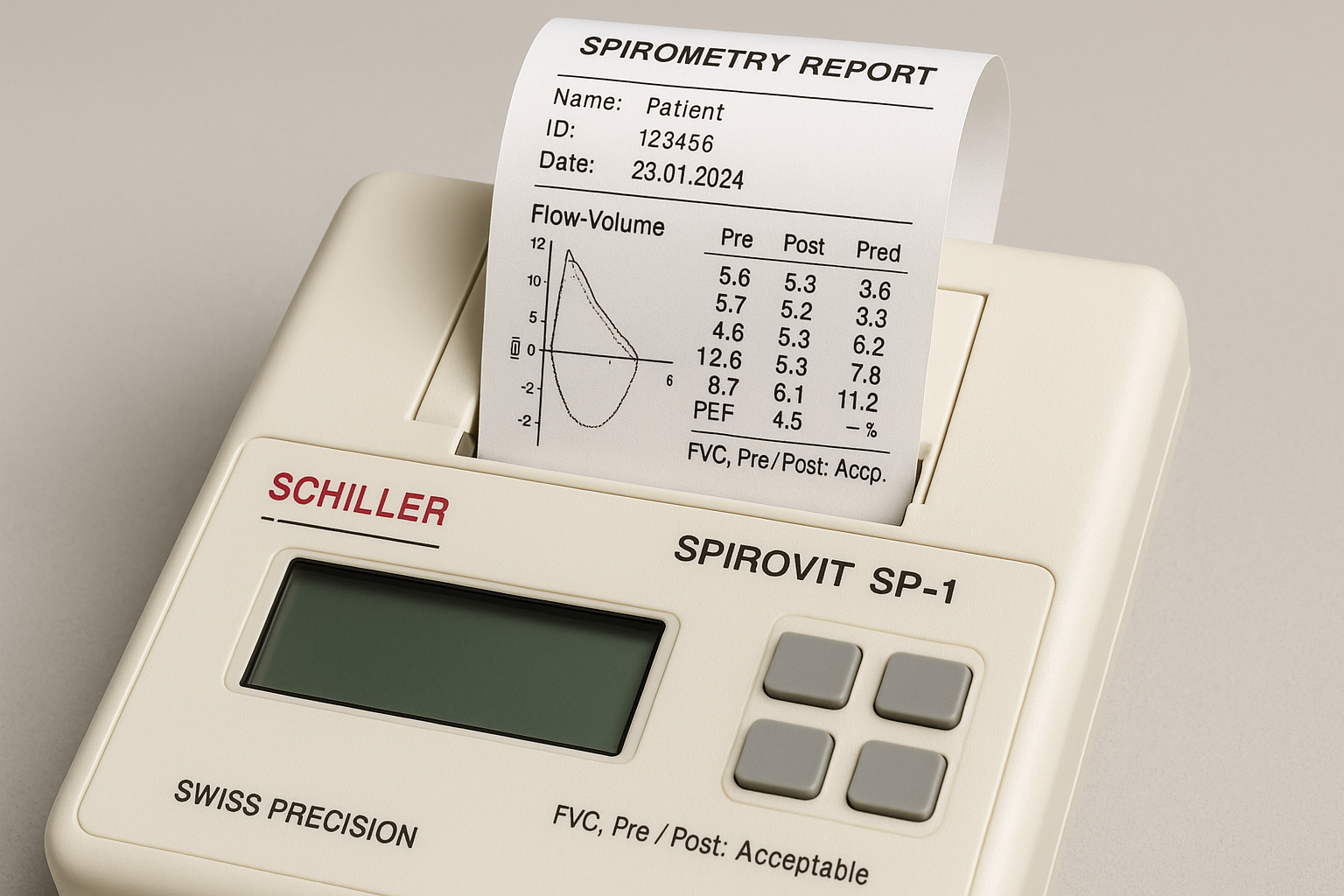 SCHILLER SPIROVIT SP-1 5 Spirometry Report Printout