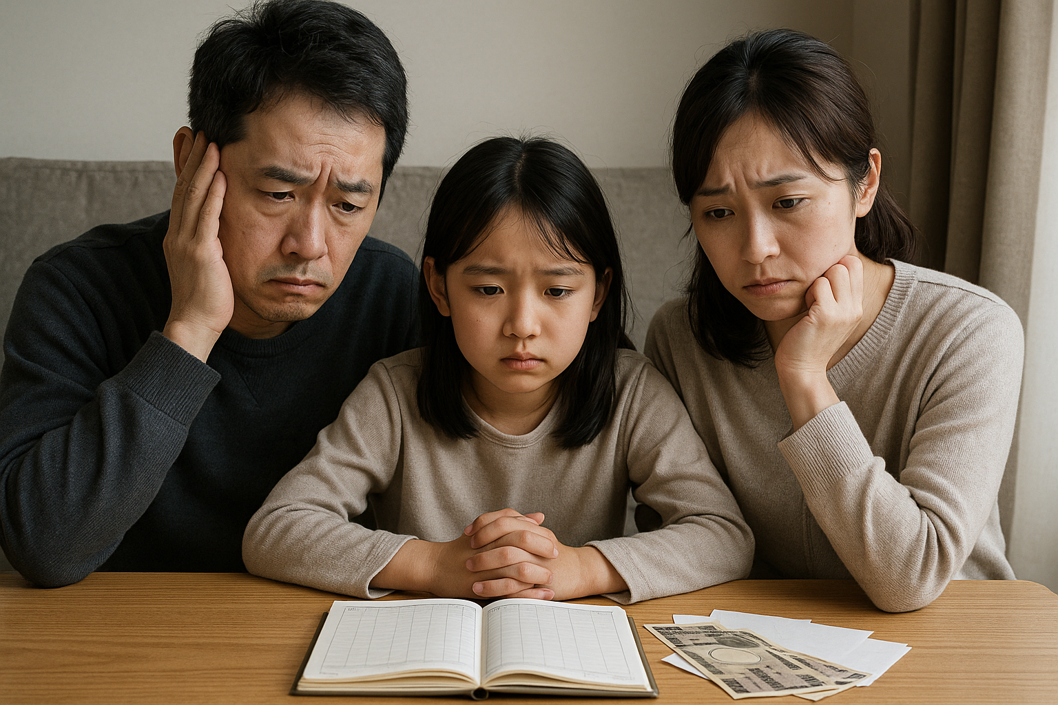 経済的困難に直面する日本の家族