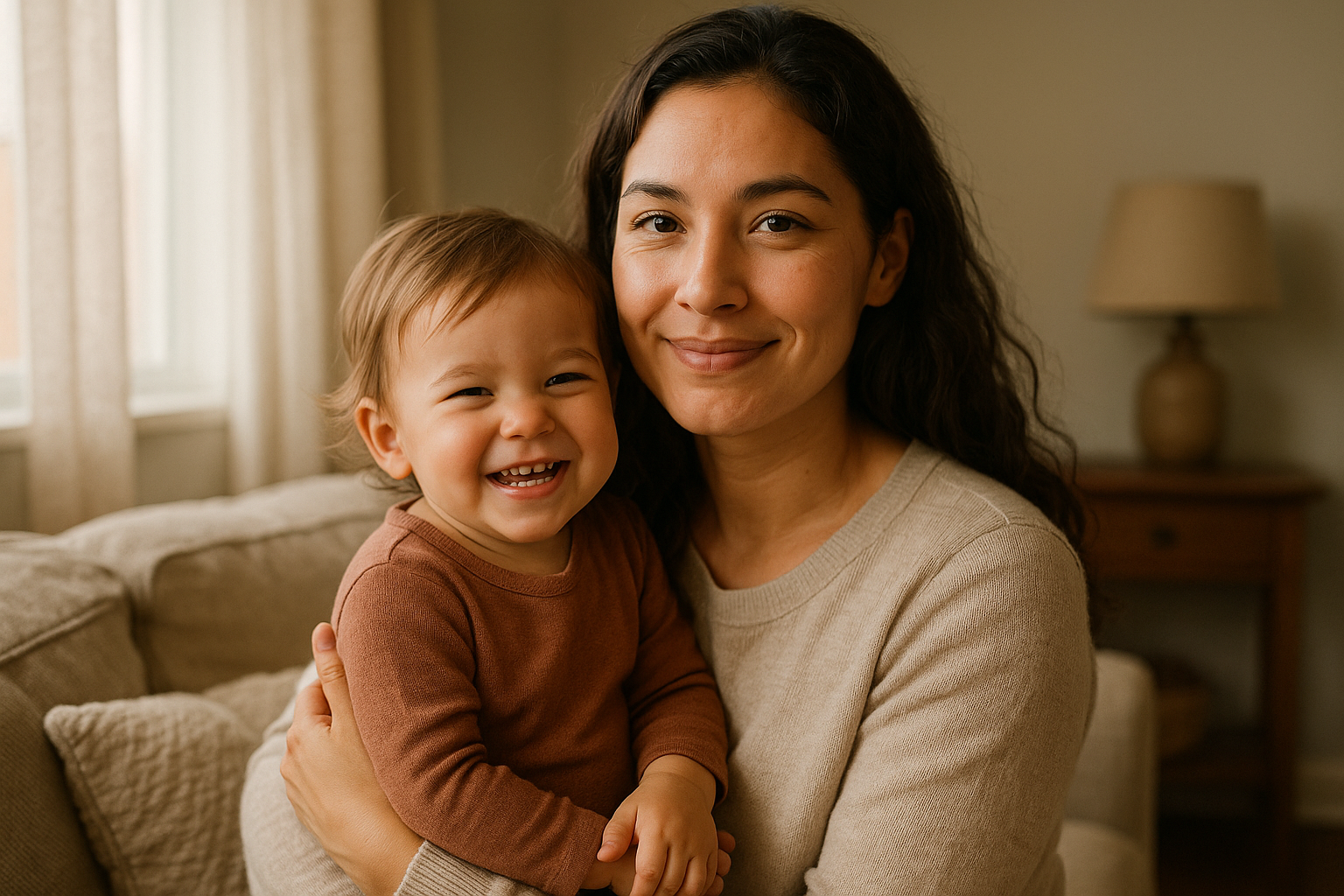 Samantha with her child