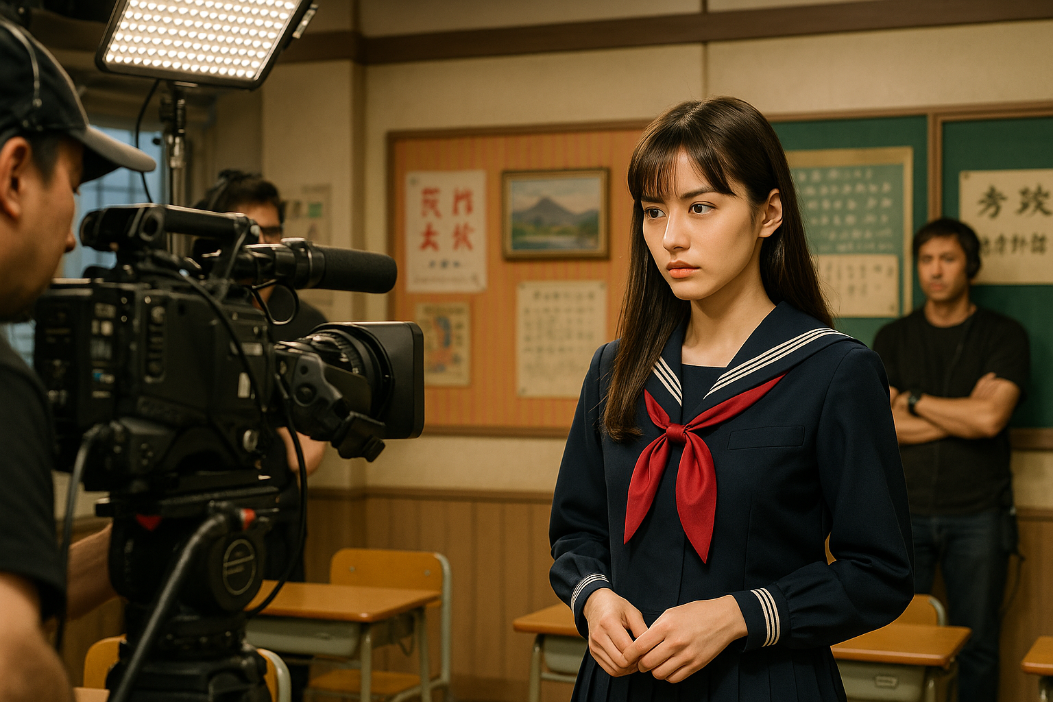 不適切にもほどがあるの撮影現場で演技する河合優実