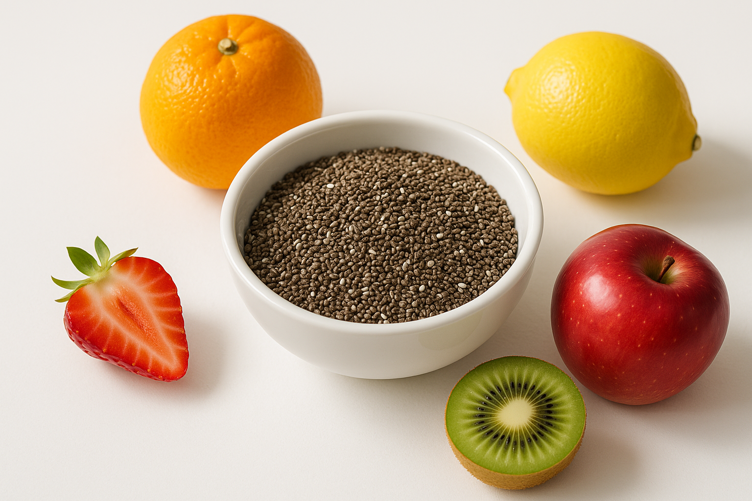 치아씨드와 건강한 과일들