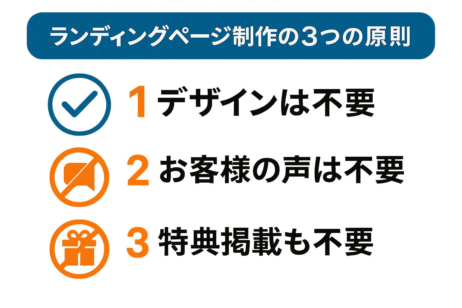 ランディングページ制作の3つの原則を図解