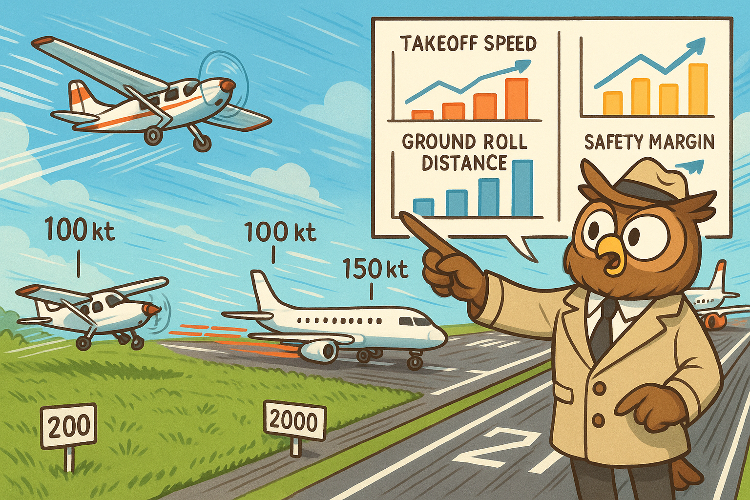 Different runway lengths and aircraft demonstrations