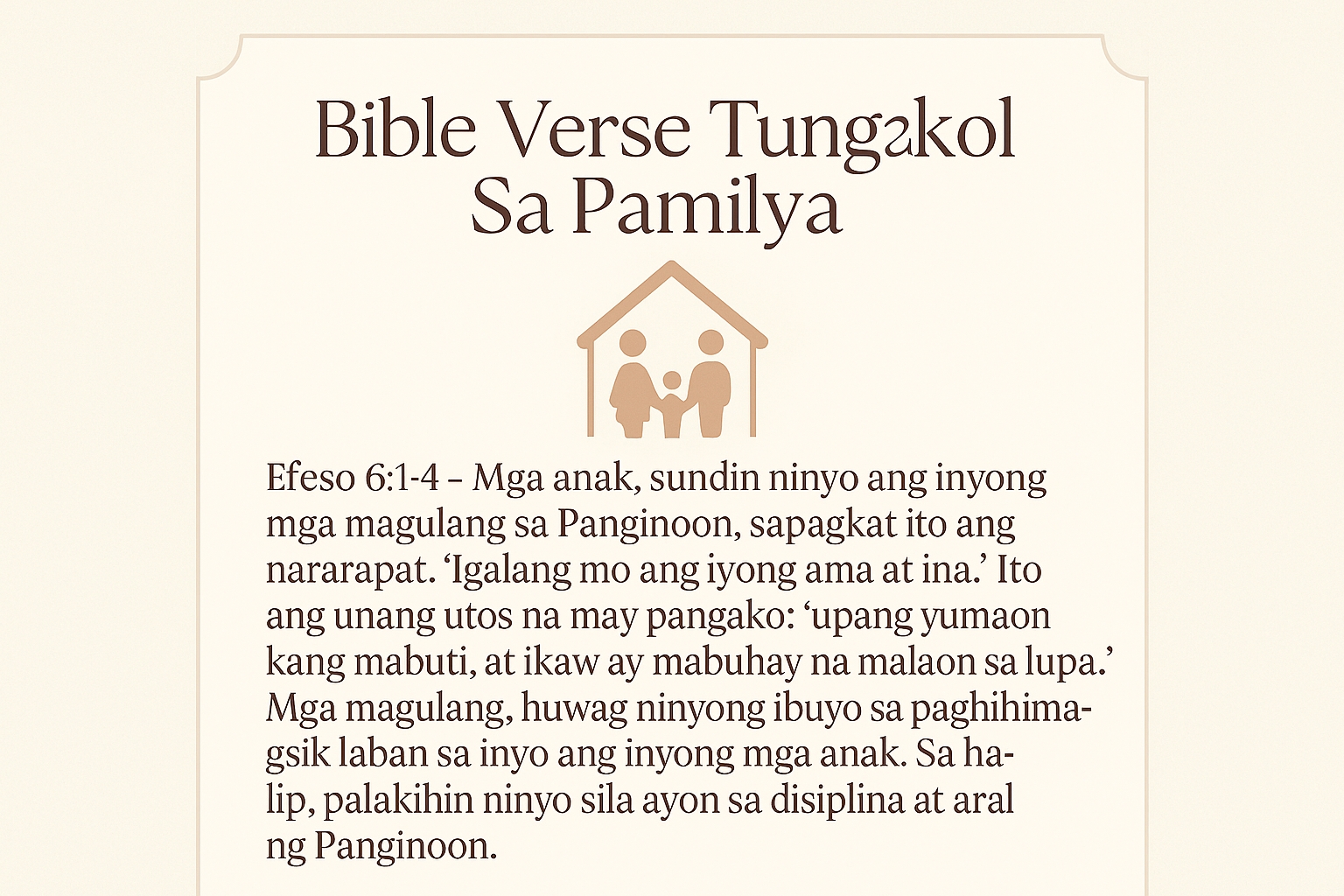 Bible Verse Tungkol Sa Pamilya