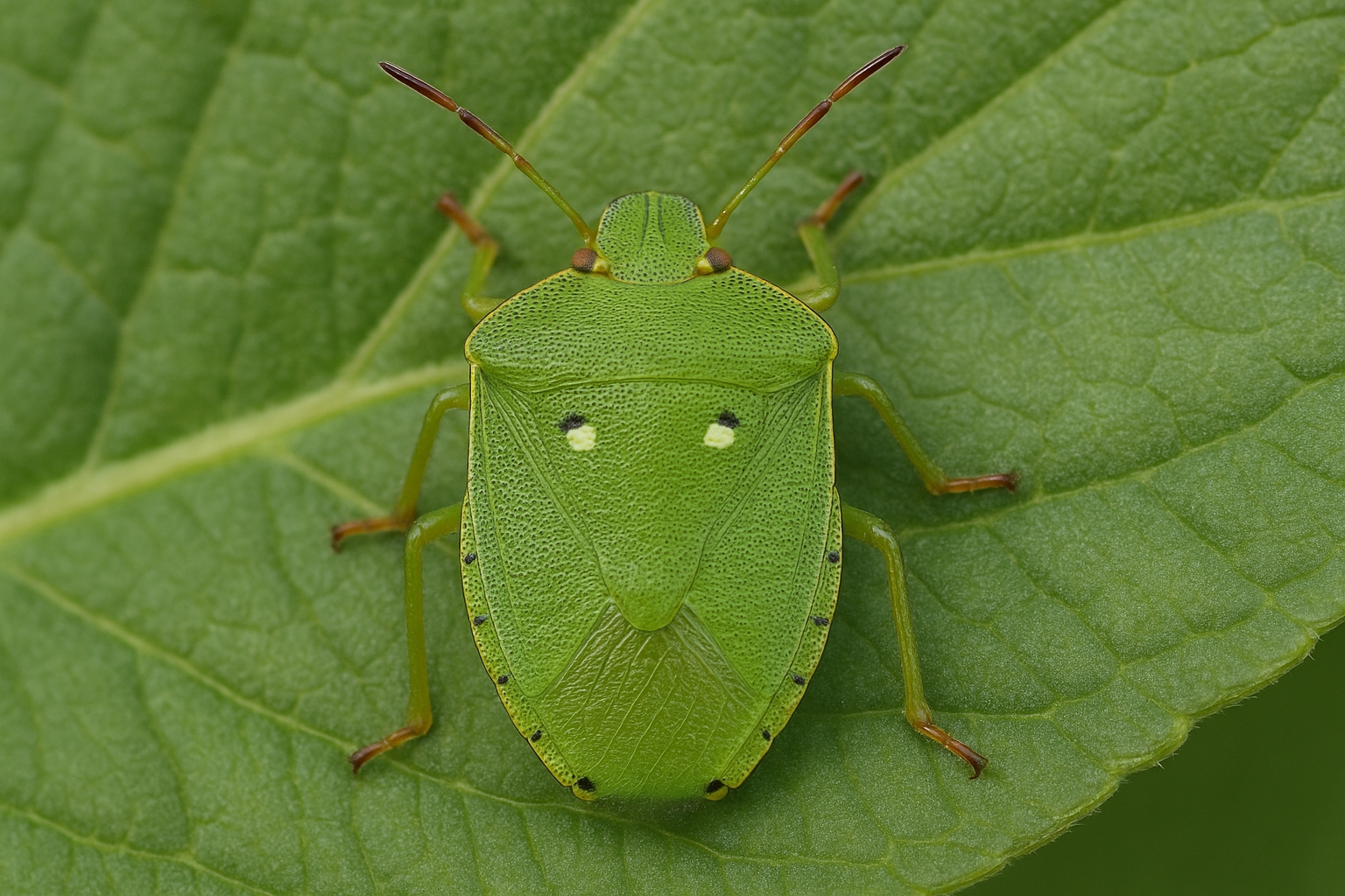 Punaise verte ponctuée (Nezara viridula)