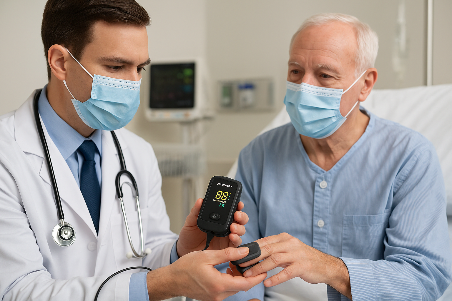 Healthcare professional using Nonin 3231 in clinical setting