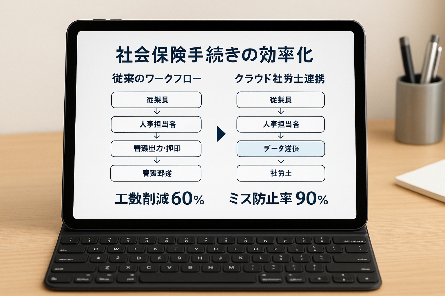 社会保険手続きの効率化比較