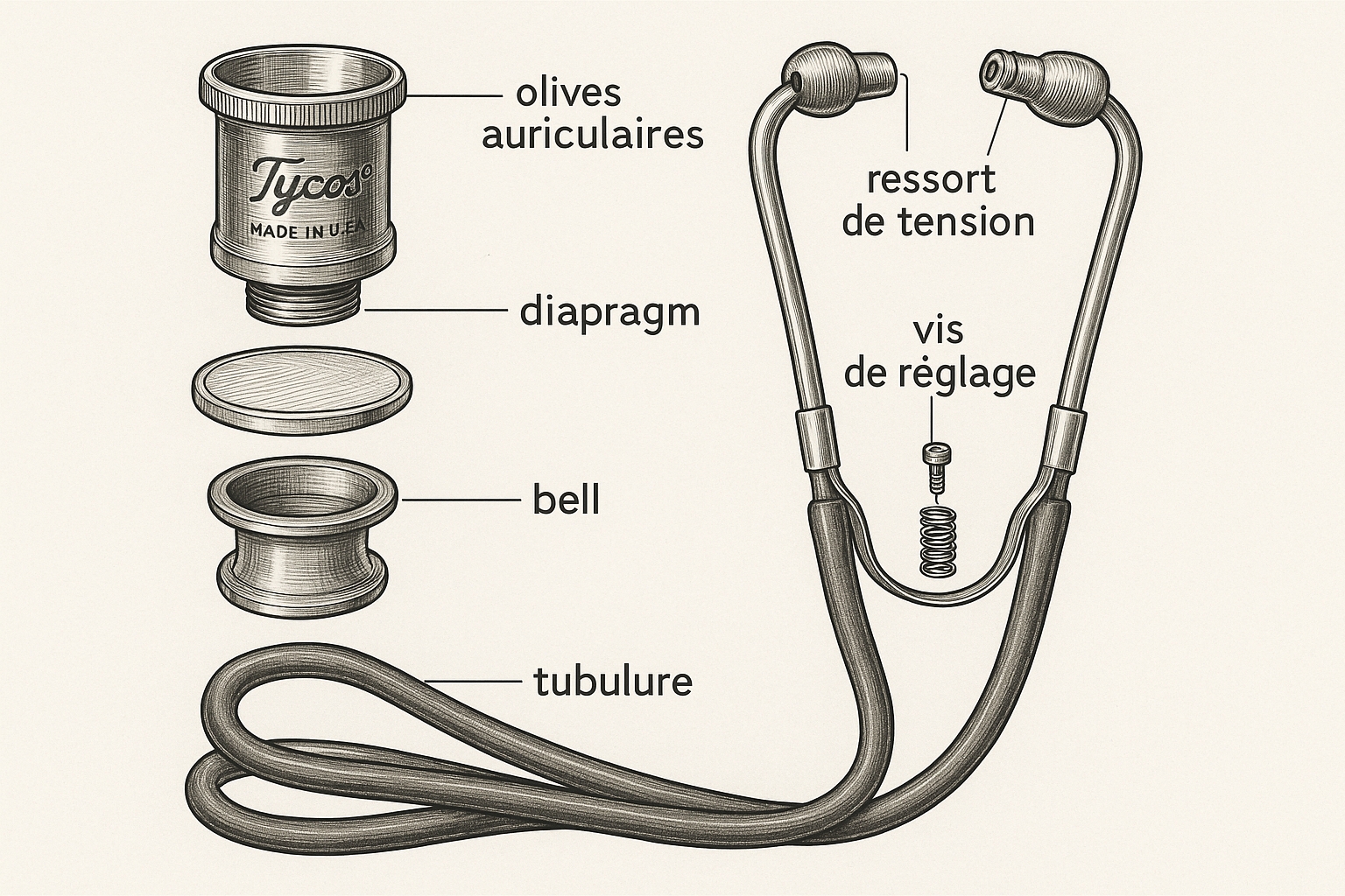 ANATOMIE STÉTHOSCOPE TYCOS