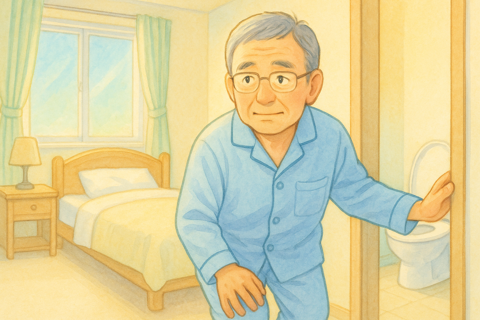 夜間頻尿で悩む64歳男性