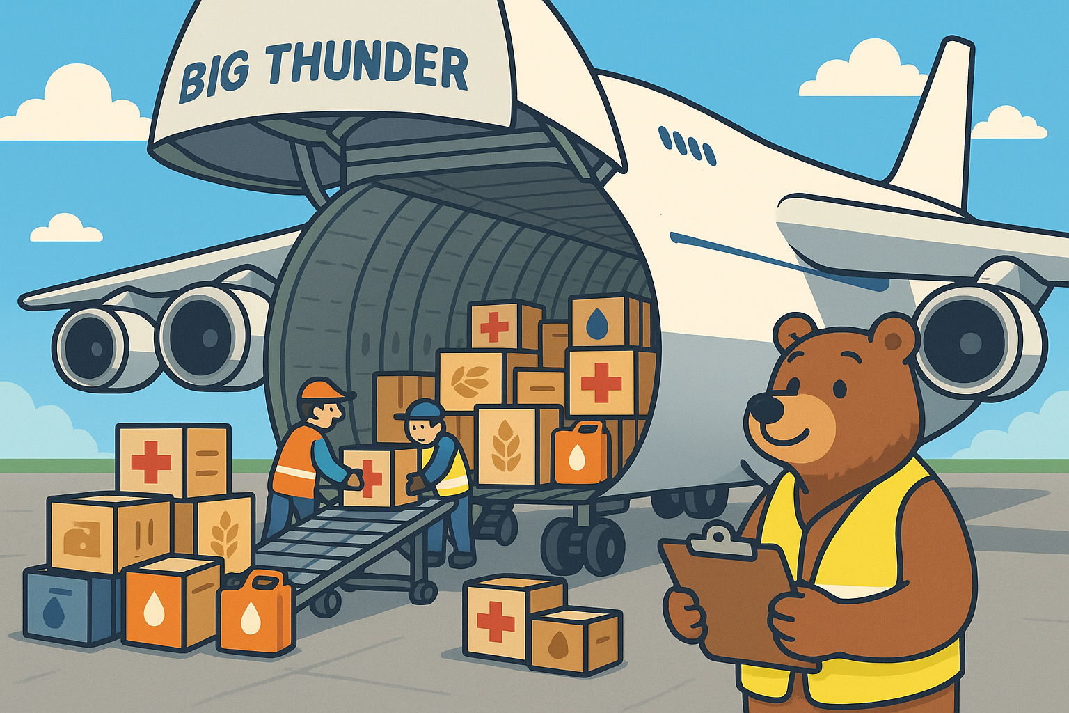 Big Thunder cargo loading scene