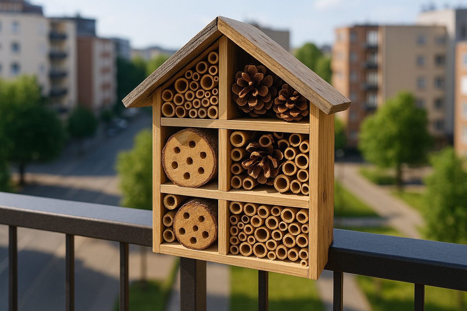 Hôtel à insectes sur balcon