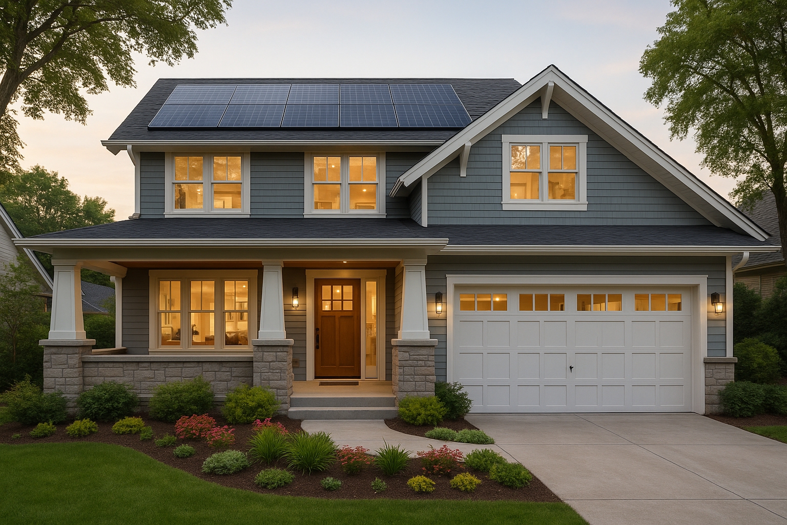 Modern traditional house with craftsman elements