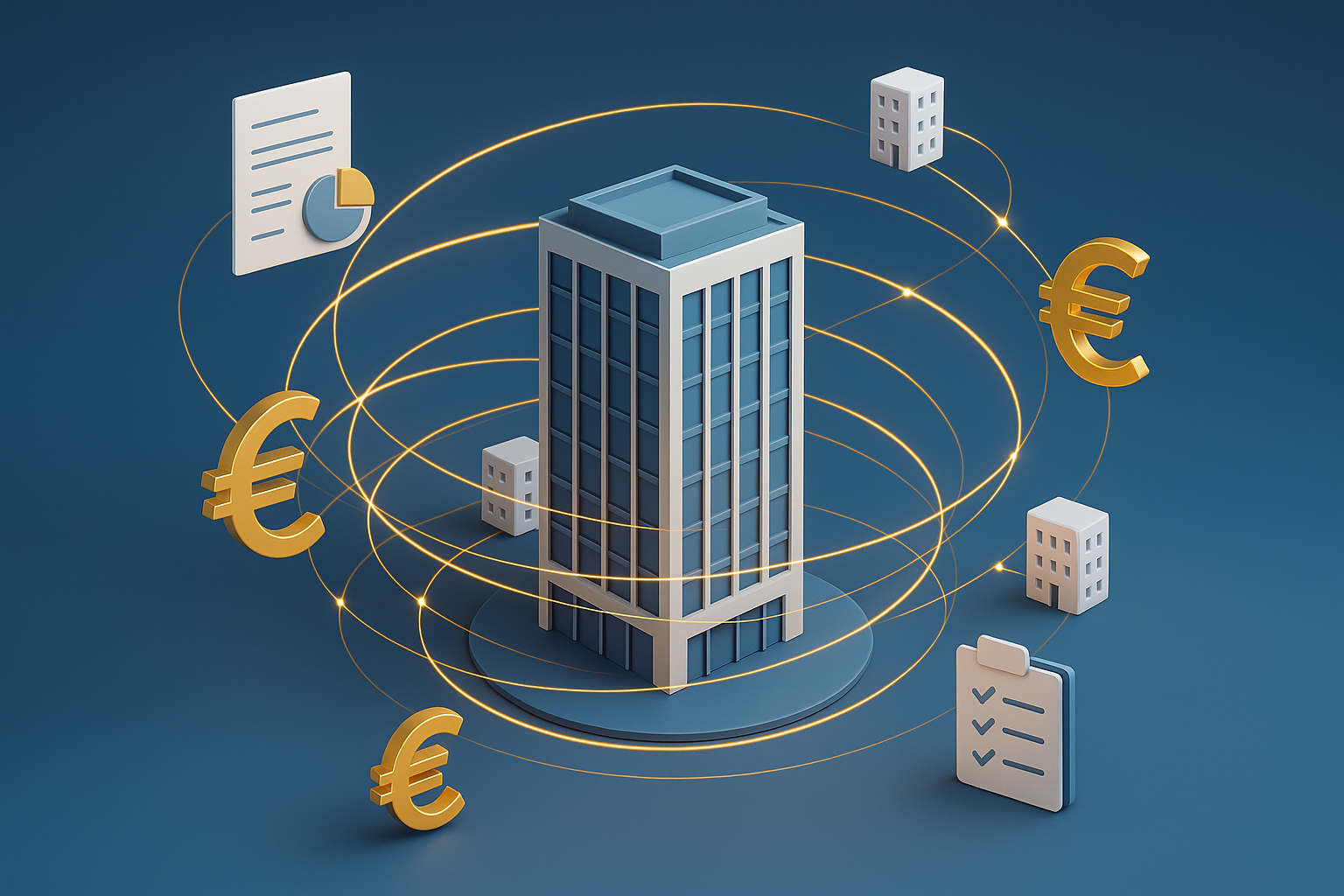 Écosystème entreprise moderne épuré