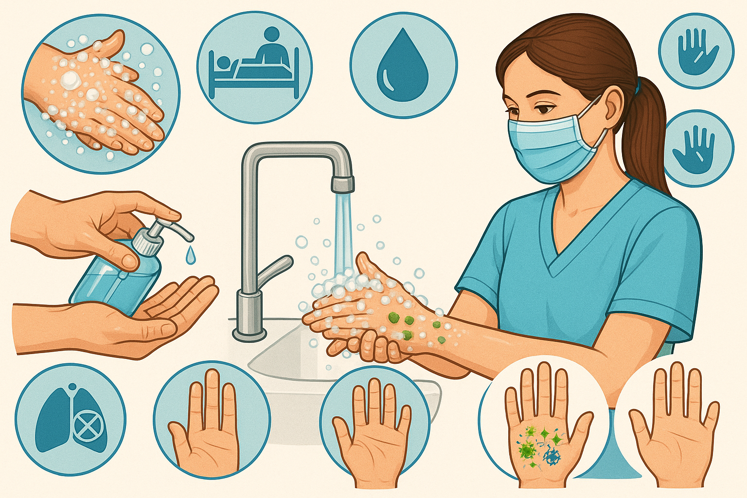 Hand Hygiene Medical Illustration